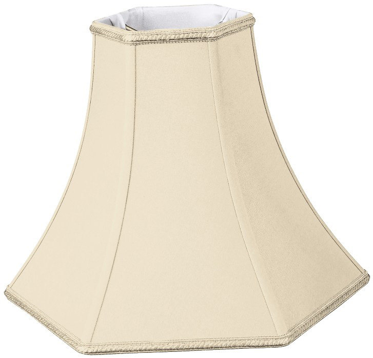 Abat-jour cloche en soie / shantung (araignée), Beige, H 9,5 po x l 12 po x P 12 po