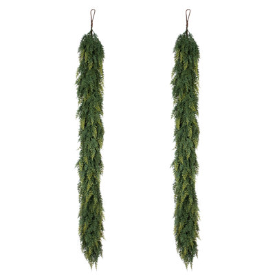 6 pieds de branches de cèdre artificiel, branches de vigne en cèdre vert naturel pour vase, décor intérieur de maison de campagne (ensemble de 2)