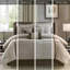 Grand lit en velours côtelé Taupe - Confort luxueux et confortable-119384844-119384846