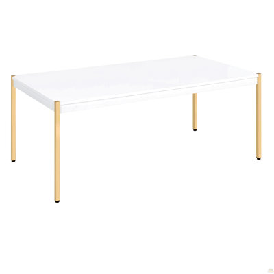 White and Gold Rectangle Coffee Table