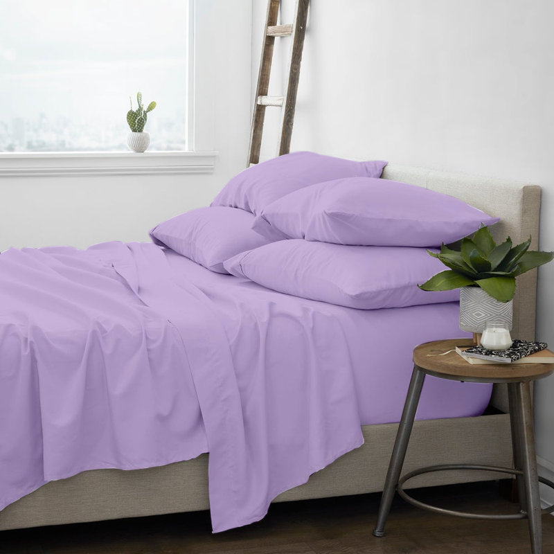 Ensemble de draps en micro-fibre, Très grand californien, Lilas