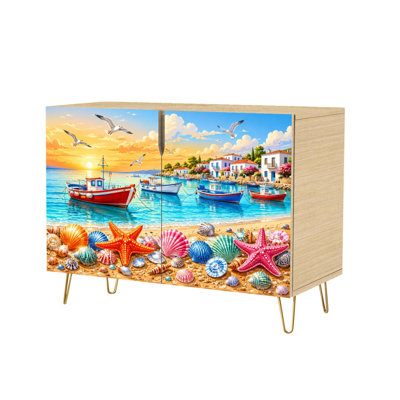 Buffet avec rangement Coastal Sunset Starfish Shells