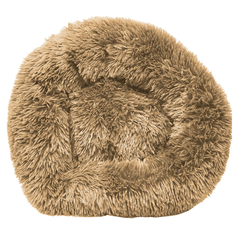 Pet Life 'Nestler' High-Grade Plush and Soft Rounded Dog Bed, 6.69" H x 19.68" W, Beige