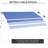 12' X 10' Retractable Awning Patio Sun Shade With Manual Crank, 280G/M & Water- Fabric, Aluminum Frame For Deck, Balcony, Yard, Dark Blue Yard Awning, Multiple Outdoor Surfaces,