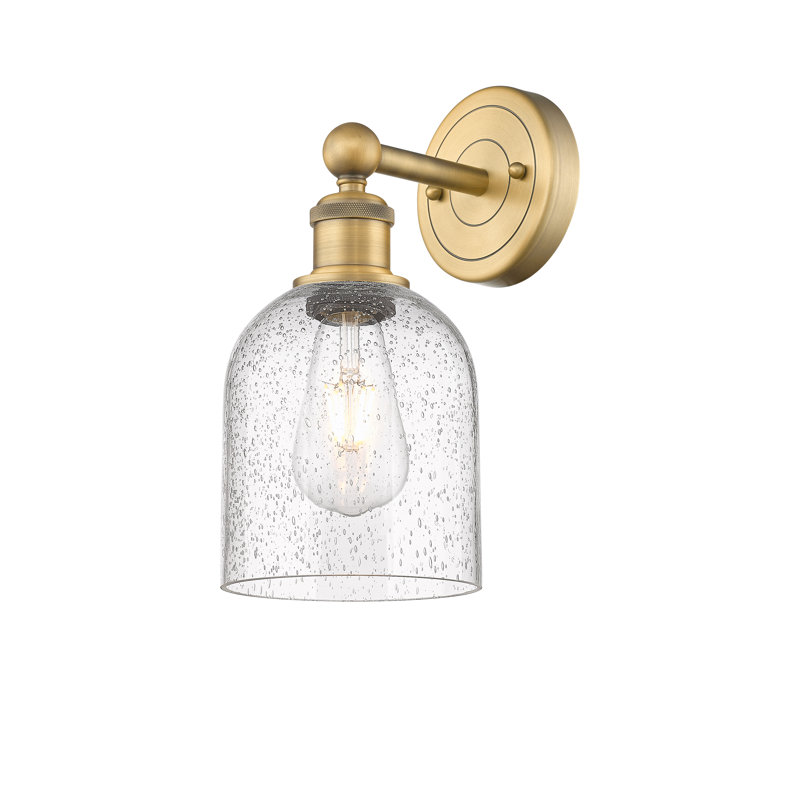 Applique murale 1 lumière 6 "Edison Allysson, Bullé, Laiton brossé