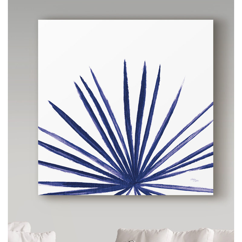 « statement palms iii indigo », reproduction d’impression sur toile tendue, H 14 po x l 14 po x P 2 po