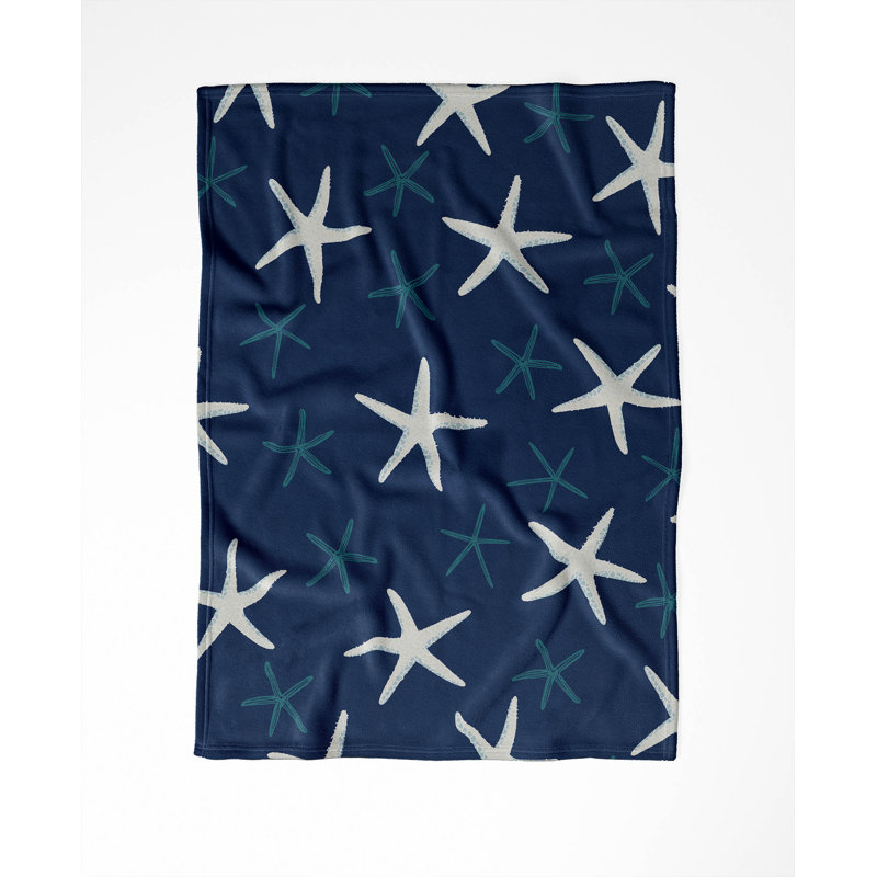 Couverture en velours de polaire Starfish, Marine, L 60 po x l 50 po