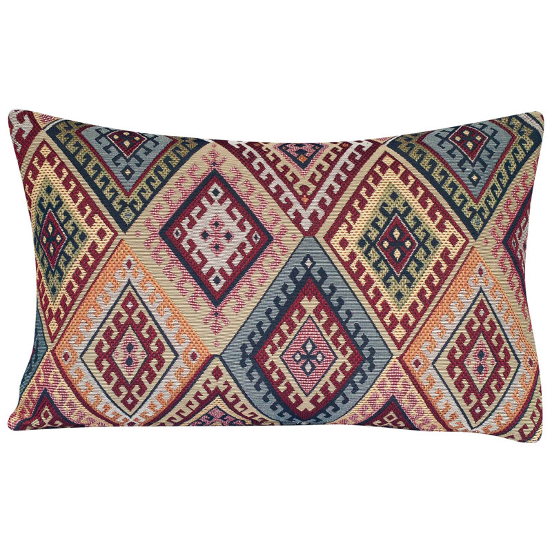 Turkish Kilim Weave Cushion, Synthetic filled, 58x38cm