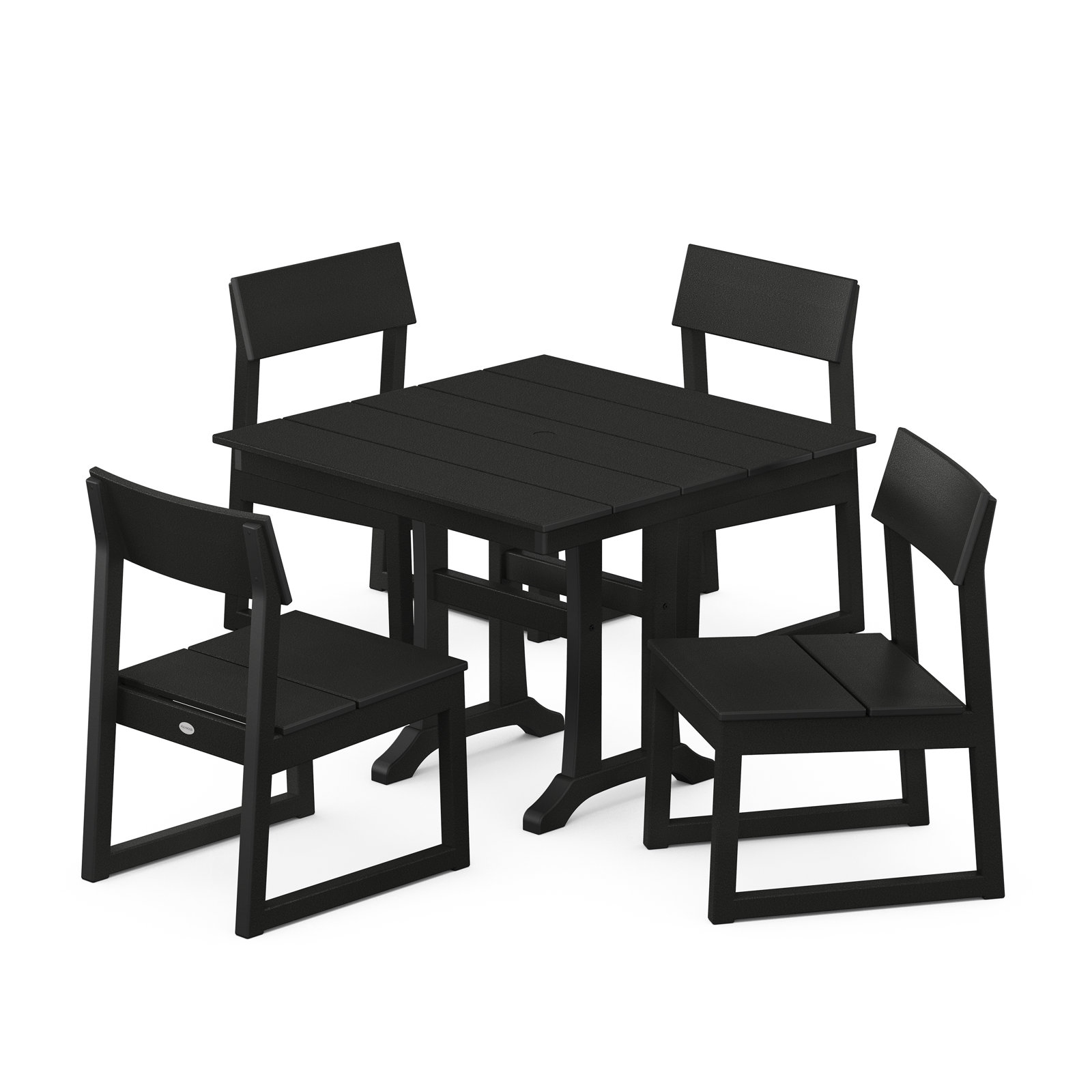 POLYWOOD® Edge 38" Patio Dining Set, Black