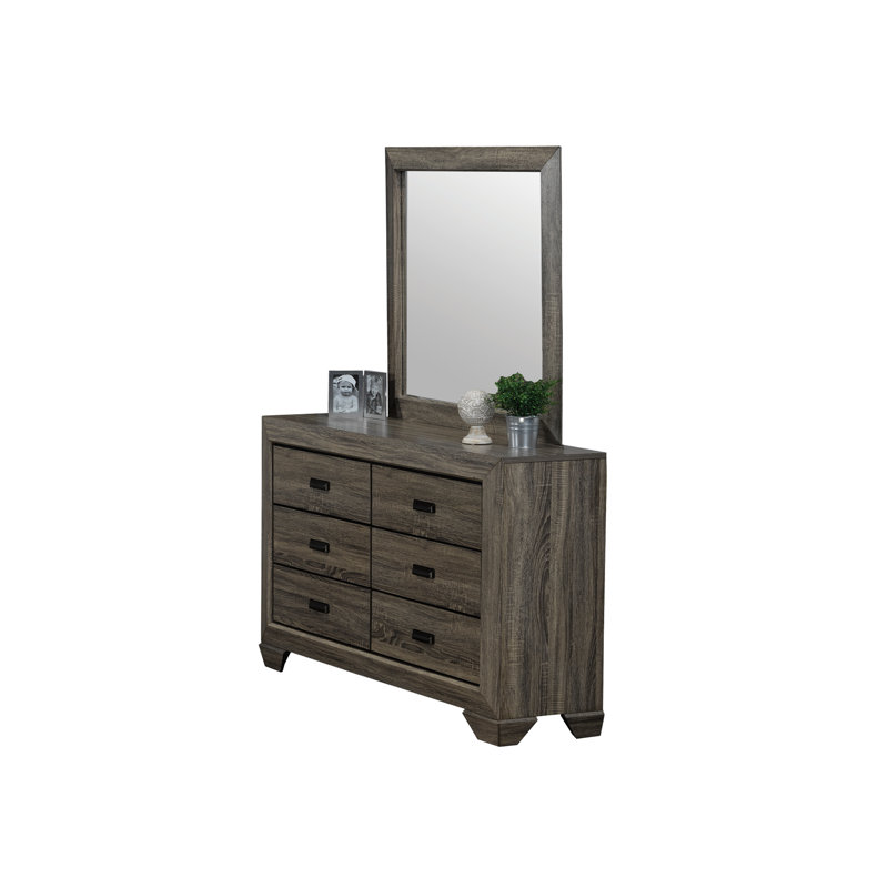 Commode double 6 tiroirs avec miroir Castine