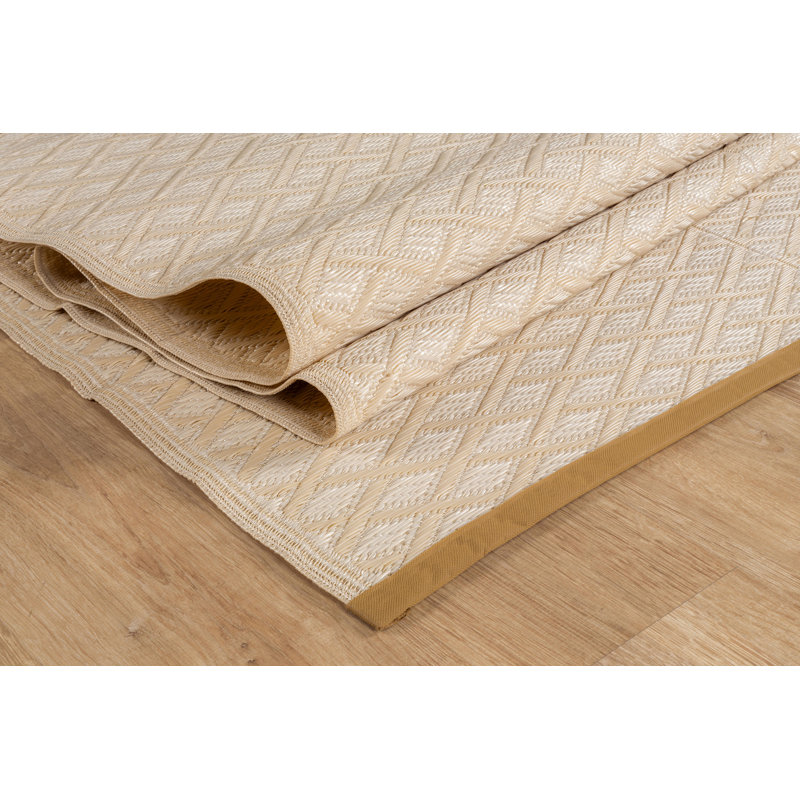 Tapis extérieur diamant, Beige, Rectangle 9' x 12'