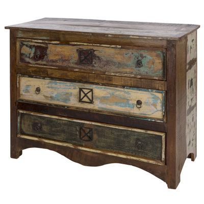 Abert Solid Wood 110 cm W Chest of 3 Drawers