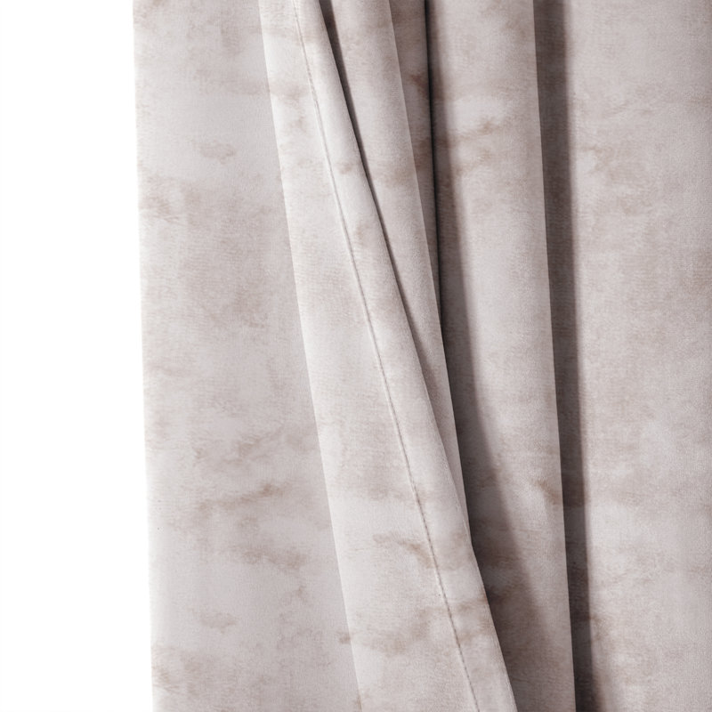 Hollange Crushed Velvet Eyelet Windows Panel Curtains, Begie, 168 W x 228 D cm