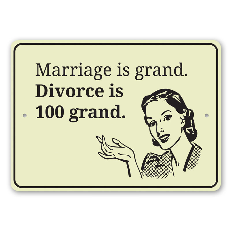 Drôle de mariage en aluminium, H 18 po x l 12 po x P 0,06 po
