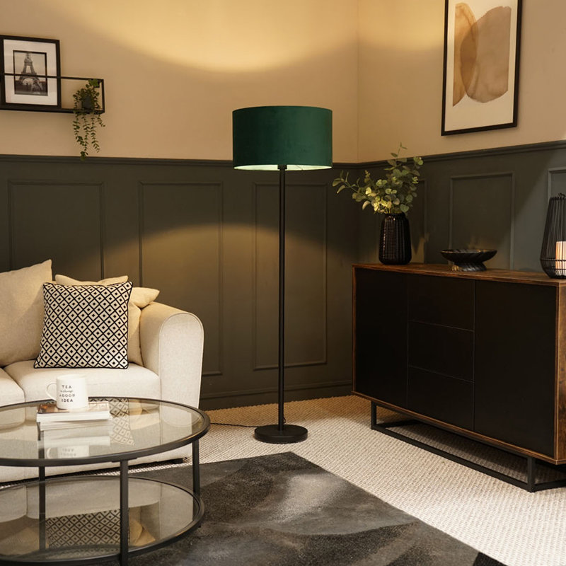Pearletta Traditional Floor Lamp Set, Black, No, Green