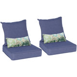 Lucy Outdoor Seat and Back Cushion（Set of 2 Seats, 2 Backs, 2 Pillows)