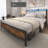 Metal Queen Bed Frame with Functional Headboard-1679461558