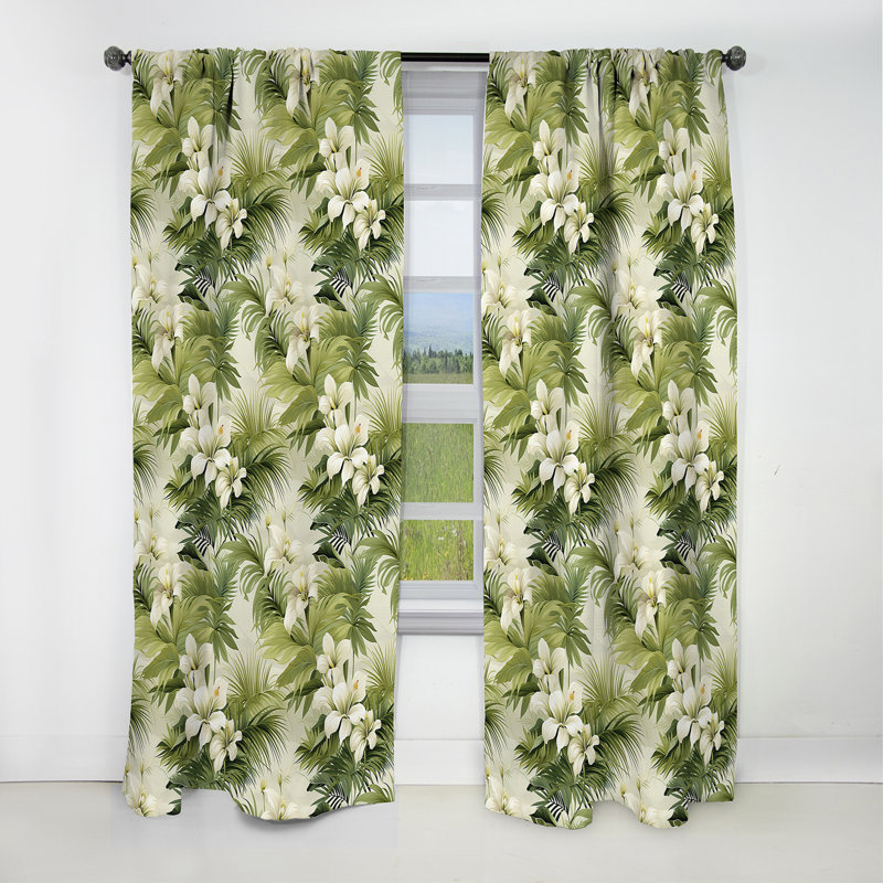 Rideau à motif floral Tranquil Oasis - rideau floral - 1 panneau occultant, L 52 po x L 120 po