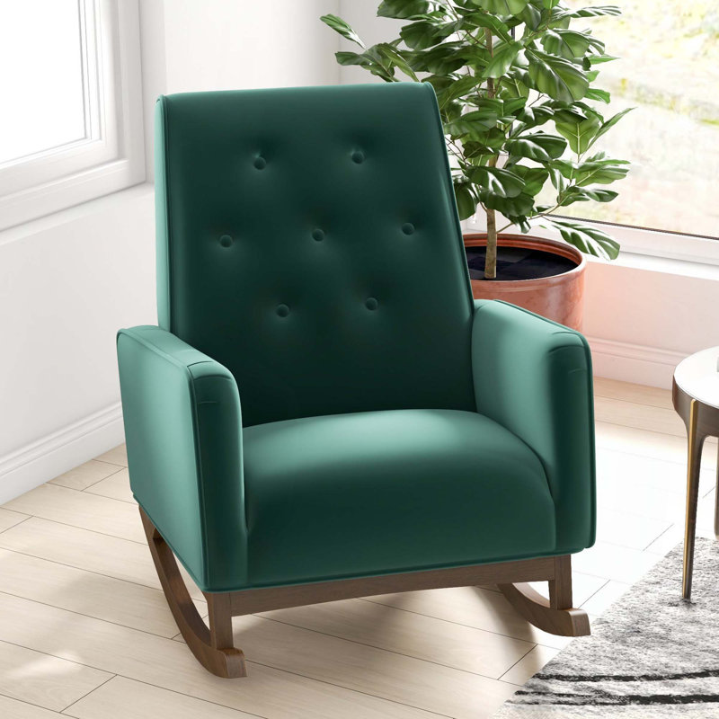 Chaise berçante douce et confortable, conception classique, parfaite pour toute pièce, base en bois massif, stable et durable