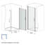 Porte de douche pivotante 24 po x 72 po, cadre en aluminium noir mat, demi-cadre, verre trempé de 1/4 po (6 mm) avec film antidéflagrant