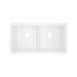 33" Shaker Double Bowl Undermount Fireclay Kitchen Sink
