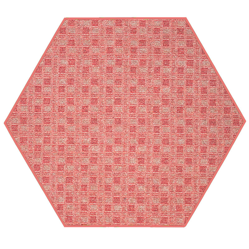 Abstract Indoor/Outdoor Commercial Color Rug - Red, Hexagon 2'