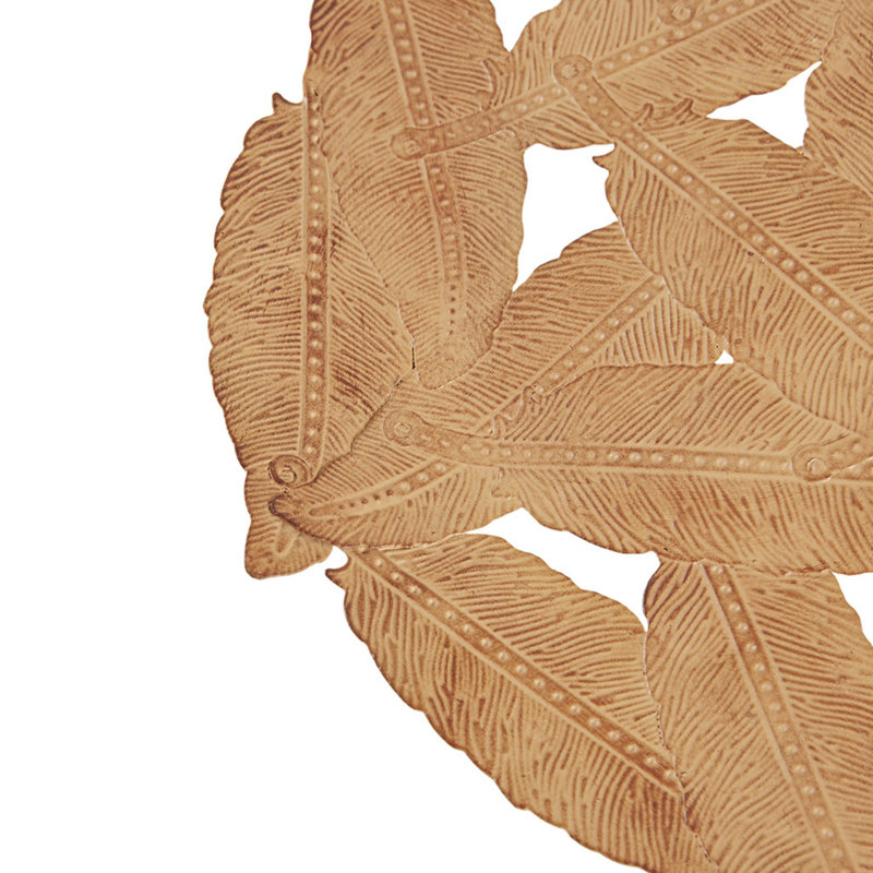 Rossi Spice Feather Textured Iron 3-Piece Wall Decor Set