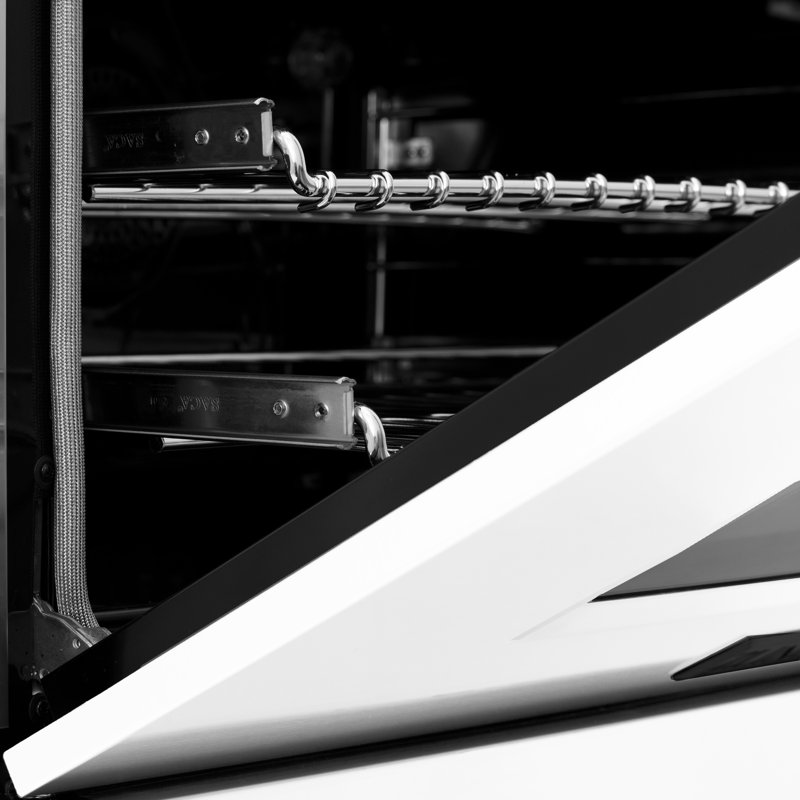 ZLINE Autograph 60" Legacy Dual Fuel Range w/ 9 Burners, Matte Black/Stainless Steel/White Matte