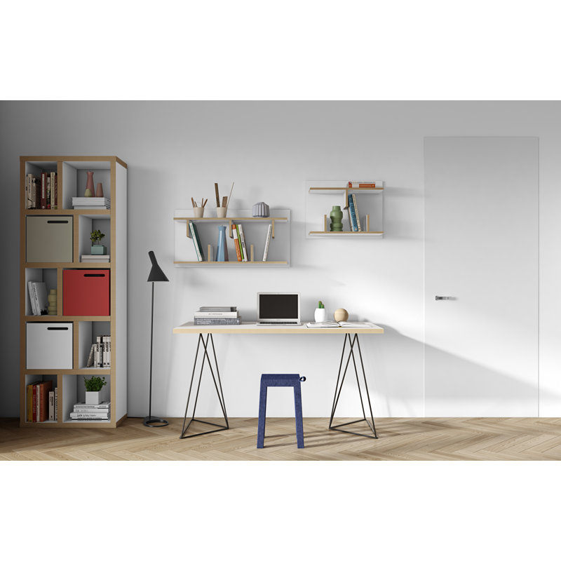 Stetson Bookcase, Pure White / Plywood Edge