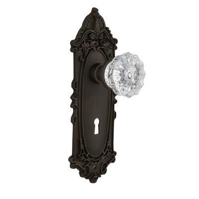 Victorian Plate with Decorative Keyhole and Crystal Door Knob