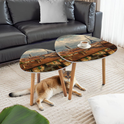 Ensemble de 2 tables basses gigognes Triangle