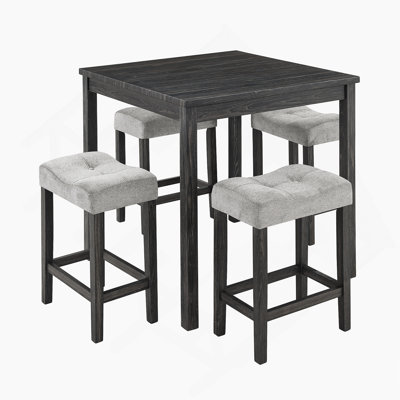 Industrial Style 5 Piece Dining Table And Chairs Set, Ideal For Living Room, Dining Room And Game Room, Space - Saving And Comfortable