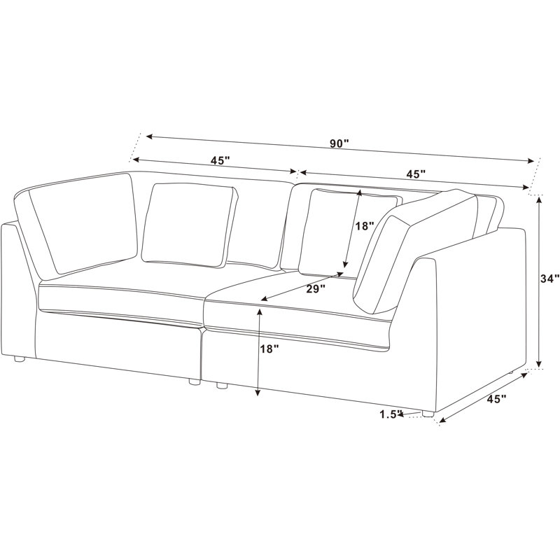 Naamana 90" Upholstered Sofa, Beige