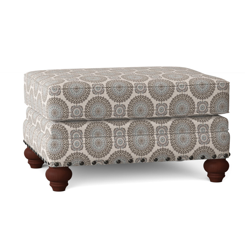 Spratt Upholstered Ottoman, Manhattan, Brianne 21, Dark Brass