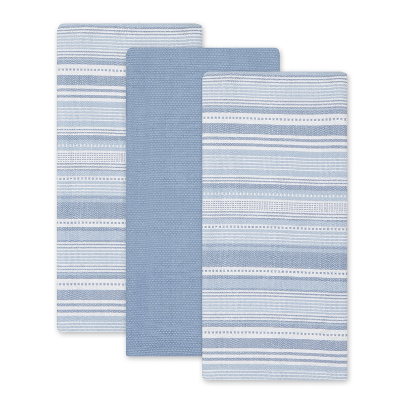 Torchon rayé, Bleu délavé à la pierre