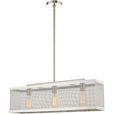 Lustre classique à 3 lumières avec abat-jour