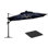 Parasol lumineux de luxe à DEL 12 pi avec base en tôle d'acier Belmiro