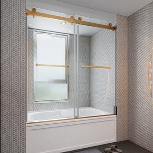 Porte de baignoire coulissante sans cadre l 60 po x H 66 po