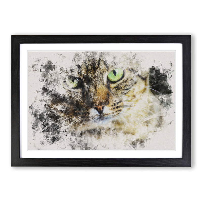 Portrait of a Cat Vol.6 - Framed Print, Black Framed, 27cm H x 36cm W x 2cm D
