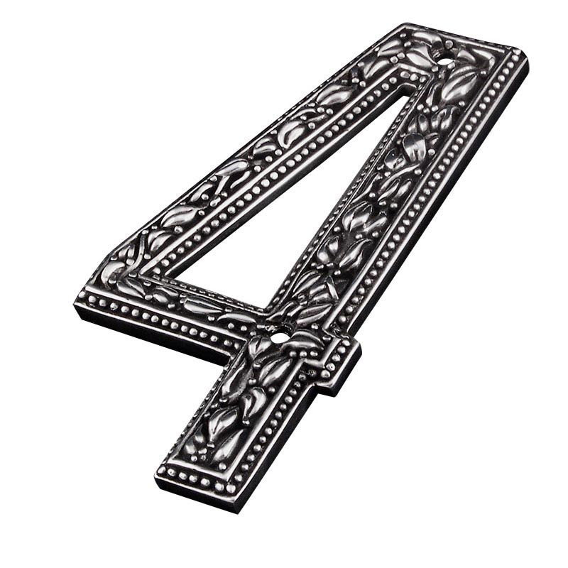 5 po. Numéro de maison San Michele, Nickel satiné, 4