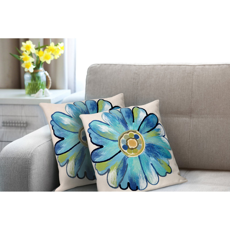  Outdoor Square Pillow Cover & Insert, 20" x 20", Aqua