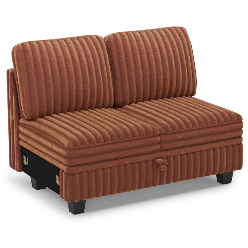  Module de siège double en velours côtelé Isolde, Brun