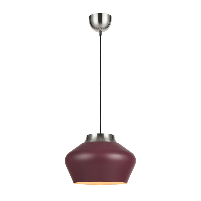 Dowling 1 - Light Dome Pendant, Burgundy / Steel