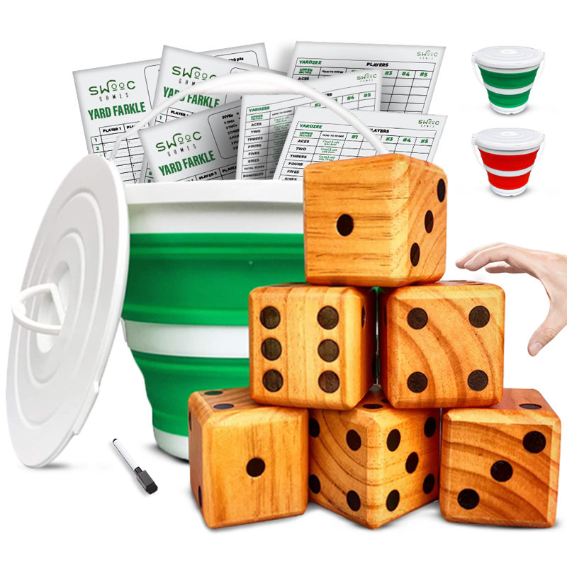 Yardzee & Yardkle Giant Games Set, Green, 3.5'' H x 3.5'' W x 3.5'' D
