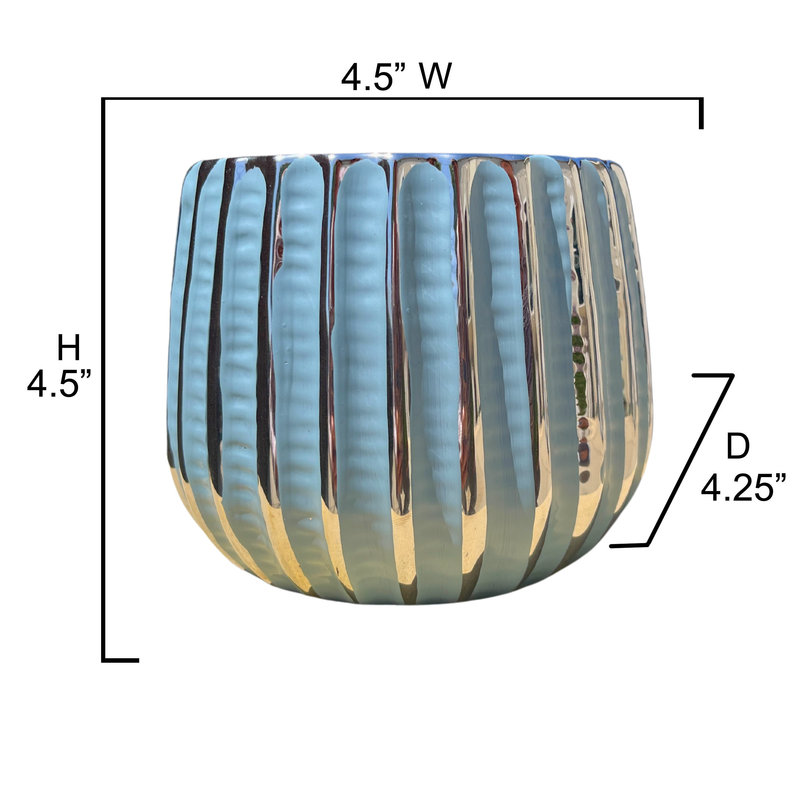 4" Ceramic Houseplant Ceramic Pot, Decorative Planter, Blue
