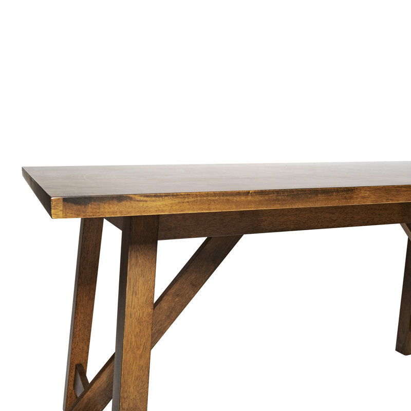 Farmhouse Style Solid Wood Commercial Grade Trestle Base Dining Table, Light Cappuccino