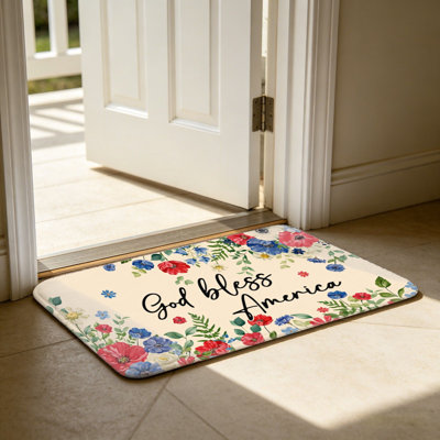 Tapis floral 24 x 36 po Floral God Bless America