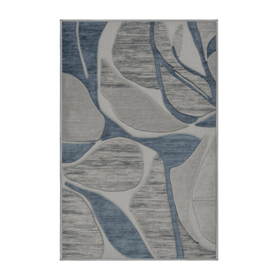 Machine Washable Abstract Brown Area Rug