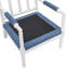 Fauteuil d'appoint rembourré avec structure en bois tourné, bleu denim avec finition blanche Osterhout-2112453830-2112453824