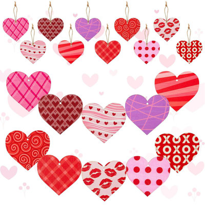 Décoration en forme de cœur en bois pour la Saint-Valentin Décoration suspendue en forme de cœur pour la Saint-Valentin